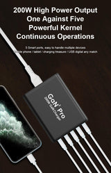 200W GaN Fast Charger Type C PD Quick Charge