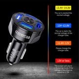 USB Car Charger 4 Port Adaptive Fast Quick Charge 3.0